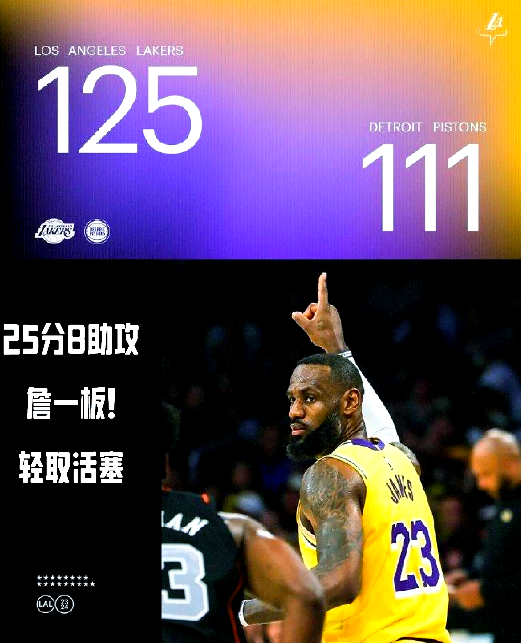 湖人战胜太阳取得季后赛首胜